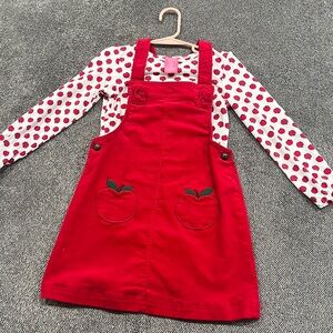 Isaac Mizrahi Girls Apple Dress with Matching Apple Longsleeve